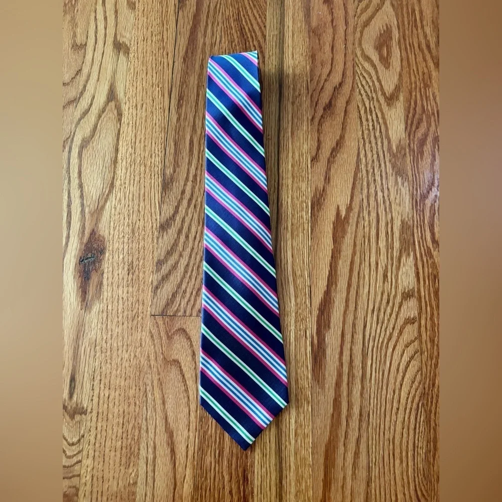 Lauren Ralph Lauren Blue and Pink Silk Tie